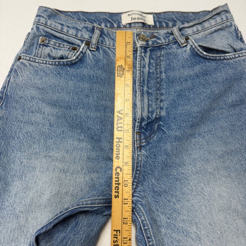 Reformation Jeans High Rise Tapered Leg Shasta Wash Blue Denim Size 26 - Picture 8 of 9